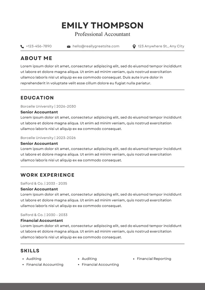 Accountant resume sample